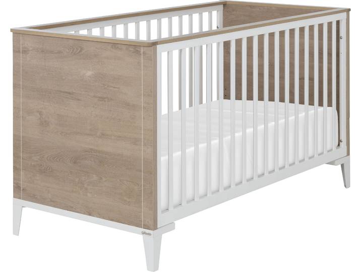 Babybett GALIPETTE MARCEL , weiss (eiche blond, weiß), B:74cm H:84cm L:150cm, Holzwerkstoff, Babybetten, Babybett