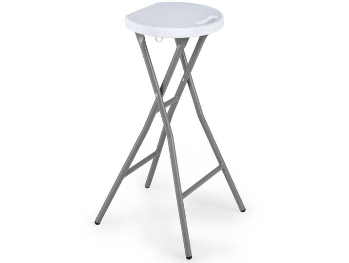 Opvouwbare Barstoel met HDPE Zitting en Geïntegreerd Handvat Opvouwbare Stoel met Stabiel Metalen Frame Opvouwbare Kruk 30 x 26,5 x 70 cm