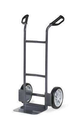 fetra ESD-Stahlrohrkarre, mit Schaufel, ESD-Sicherheitsgriffe, schiefergrau, Tragkraft 200 kg
