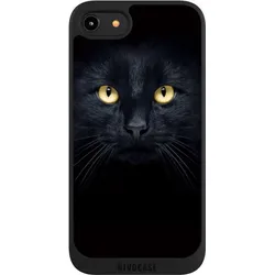 Nivocase Handyhülle für Apple iPhone 8 Hülle NIVOpure Case Schwarz Auge Katze schwarz (Apple iPhone 8), Smartphone Hülle, Schwarz