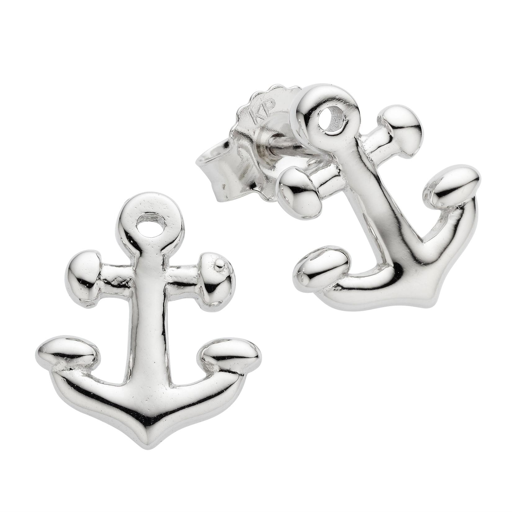 Zeeme Basic Ohrringe Silber 925 rhodiniert mit Anker-Motiv