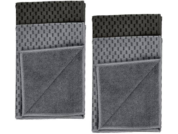 Geschirrtuch WENKO Modell Miko , schwarz (schwarz, grau), B:40cm L:60cm, Polyamid, Polyester, Geschirrtücher, Geschirrtuch, Mikrofaser, zum Abtrocknen & Polieren, saugstark & schnell trocknend