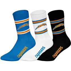 NFL Unisex Socken, 3er Pack - NFL Teams, 3Pack Crew Socks, Football, Logo, Baumwollmischung Los Angeles Chargers / 43-46