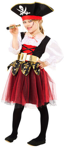 Kinder-Kostüm "Piratin", rot/schwarz