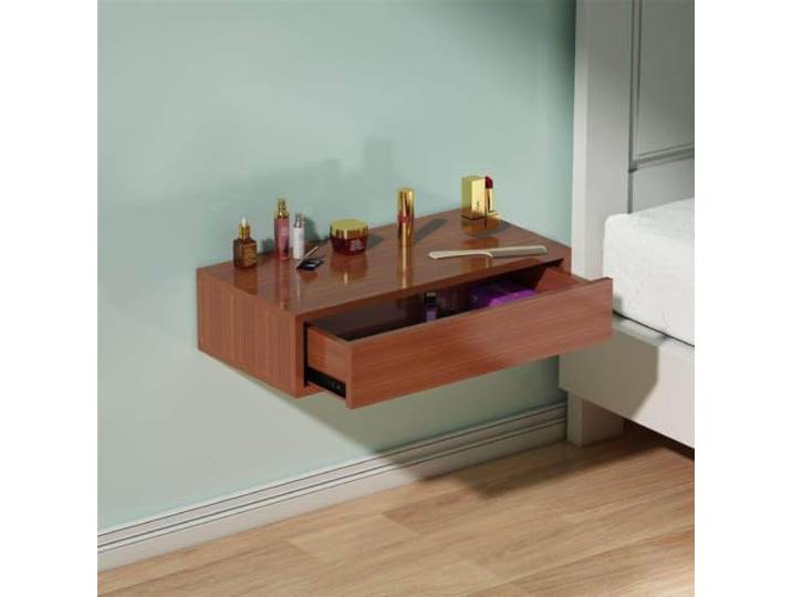 PGZMDTWI Schwebender Schminktisch, Wandorganizer aus Holz Platzsparende Schubladen, Moderner Minimalismus für Schlafzimmer, Wohnzimmer und Arbeitsbereich(D,60cm23.62in)