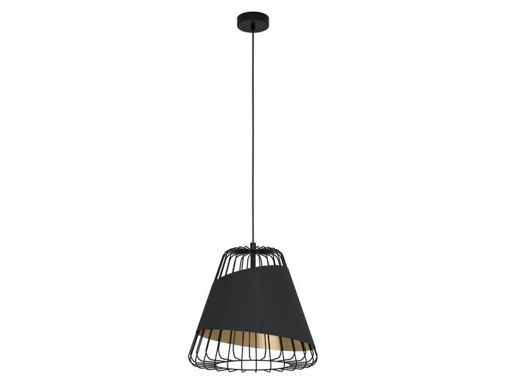Eglo Hängeleuchte, Schwarz, Goldfarben, Metall, oval, 110 cm, Lampen & Leuchten, Innenbeleuchtung, Hängeleuchten, Pendelleuchten