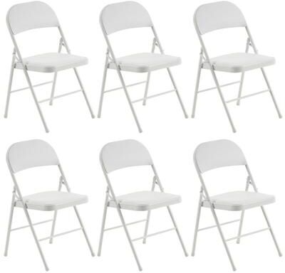 FCH Elegant Foldable Iron & PVC Chairs for Convention & Exhibition White