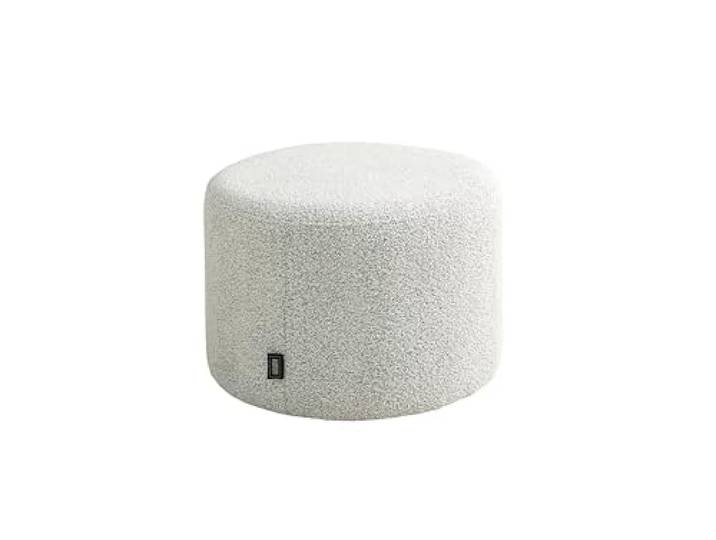 Schöner Wohnen Kollektion Hocker ALVIK, Bouclé Bezug und Gestell in Greige Rund, Kombinierbar mit Couchtisch MOLDE, Pouf, Sitzhocker, D 50, H 34 cm