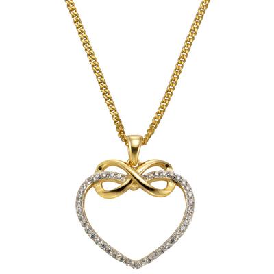 Kette mit Anhänger FIRETTI "Schmuck Geschenk Silber 925 Halsschmuck Halskette Herz Infinity", silber (silberfarben, goldfarben), Halsketten, Damen, Silber 925 (Sterlingsilber), L: 45, mit Zirkonia (synth.)