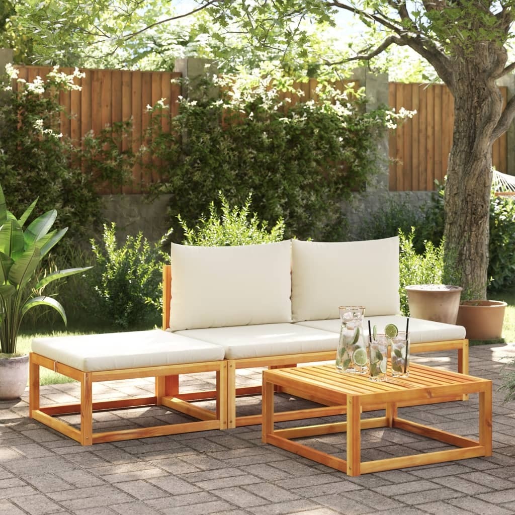 Maison Exclusive - 4-tlg. Gartensofa-Set mit Kissen Holz Akazie & Seil