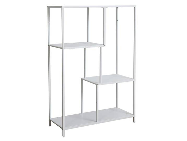 Svita Metallregal Carme Weiß, Metall, 77x114x33 cm, Wohnzimmer, Regale, Bücherregale