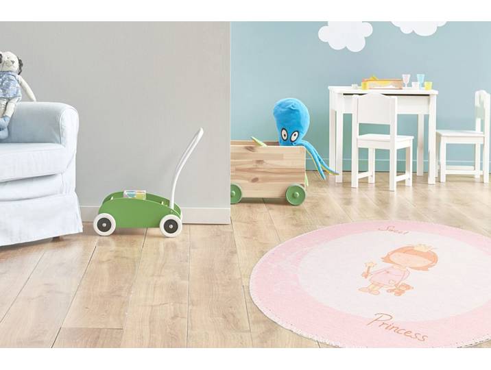 Kinderteppich ARTE ESPINA Bambini 300 , rosa, H:5mm Ø:160cm, Polyester, Teppiche, Kinderteppich, Fantasievoll bedruckter Kinderteppich, angenehme Haptik