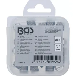 BGS 1958-1 Ersatz Gewindeeinsätze M10 x 1,0mm 25 teilig