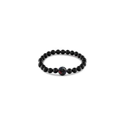 Armband TOMMY HILFIGER "COMPASS", schwarz (grau, weiß, rot, blau, schwarz, schwarz), Armbänder, Herren, Edelstahl, Armband, mit Sodalith oder Onyx - Emaille