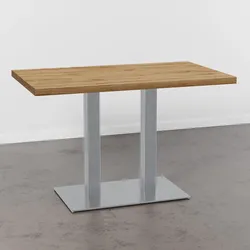 BIG Möbel GmbH Bistrotisch 120x70 cm | Eiche Rom Natur | Edelstahl Gestell