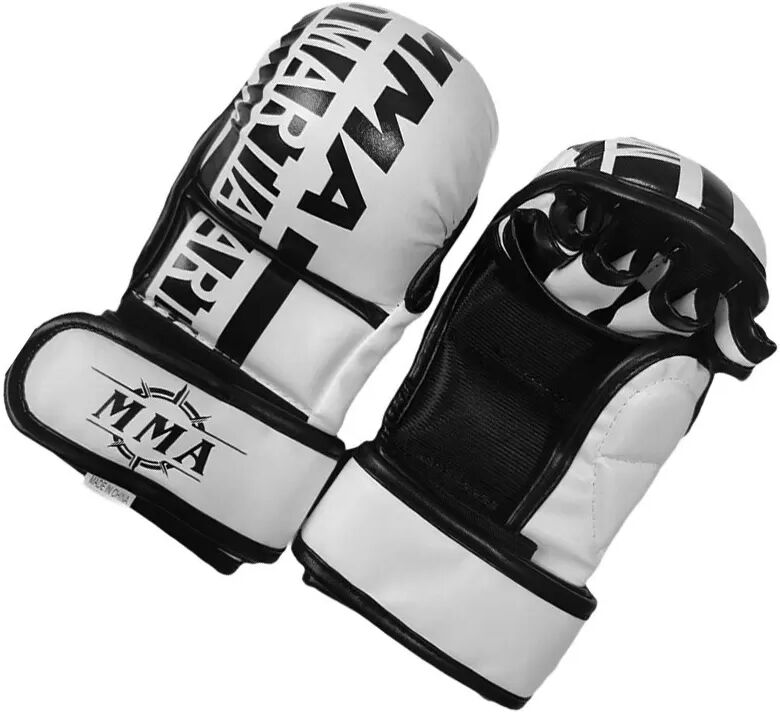 INF Halbfinger-Boxhandschuhe - MMA Sparring, Sandsack- und Kickbox-Training L Weiß