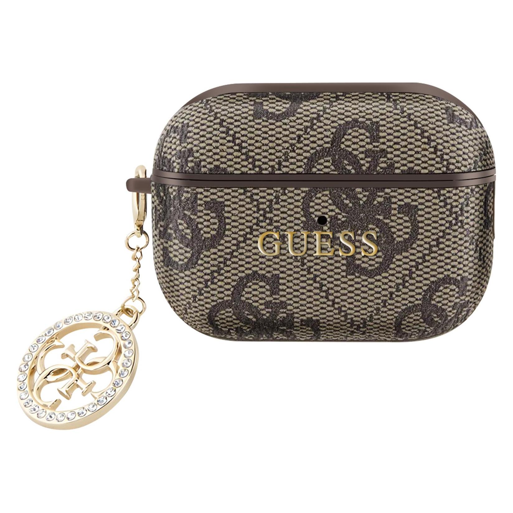 Guess Airpods Pro 2 4G Script Cover mit glitzerndem, strassverziertem Charm (Kopfhörer Hülle) (3666339183844)