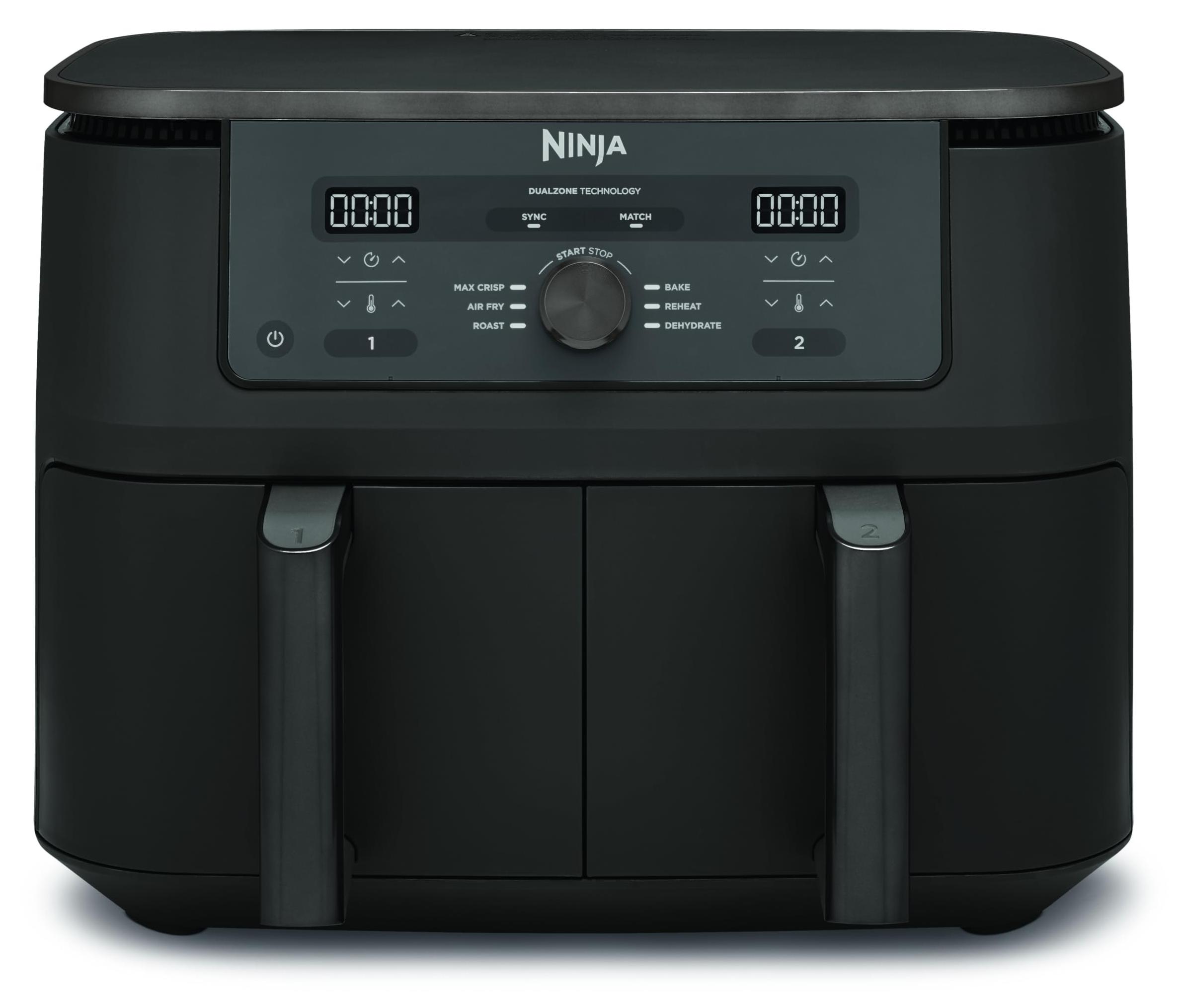 Ninja Heißluftfritteuse MAX Dual Zone, 2 Schubladen, 9,5 L, 6-in-1, Kochen ohne