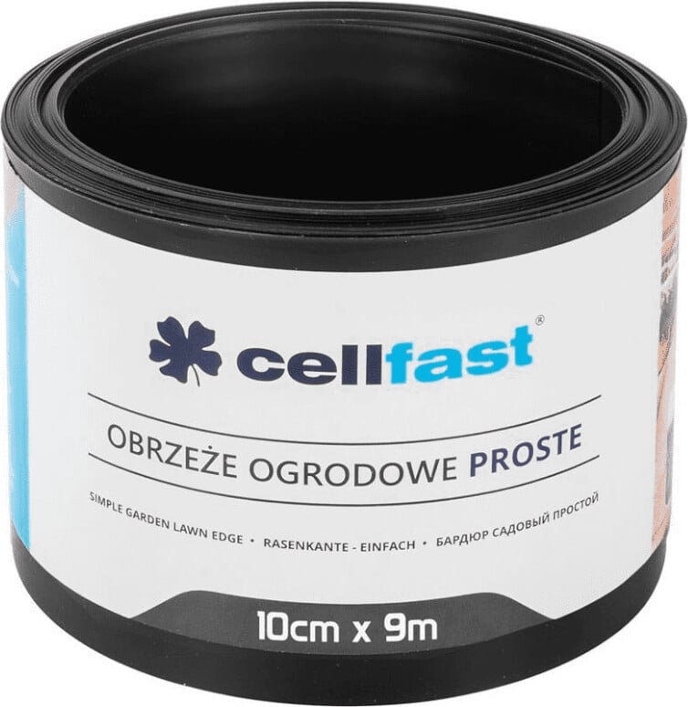 Cellfast Tuinrand zwart recht model, Lengte: 9,0 m, Hoogte: 10 cm