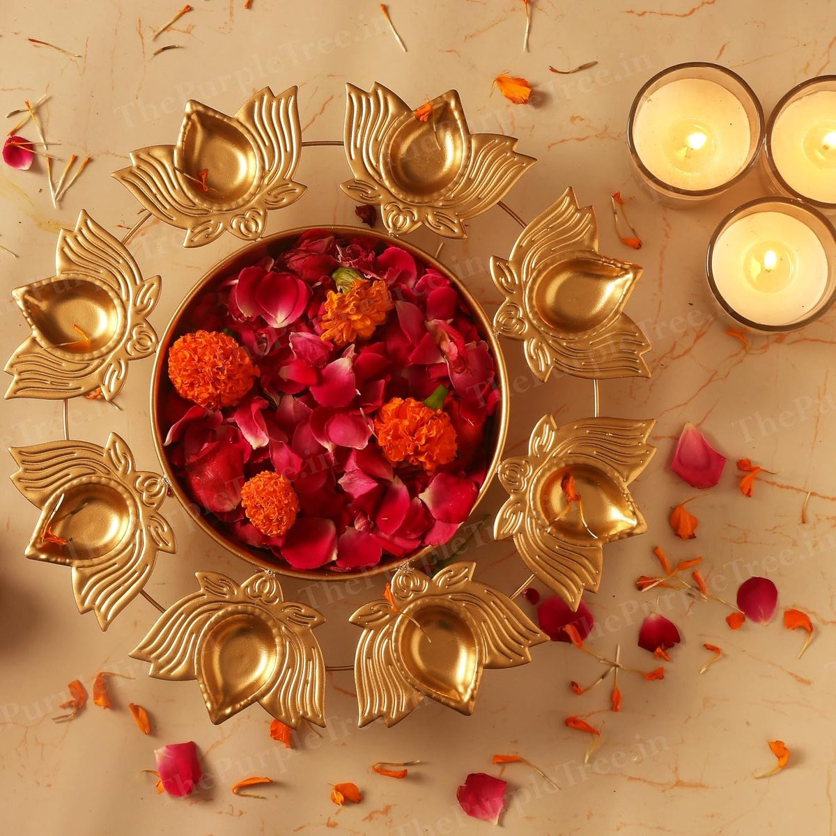 Handgemaakte Diya Urli Kom voor Diwali - Decoratieve Schaal voor Drijvende Bloemen en Theelichtjes