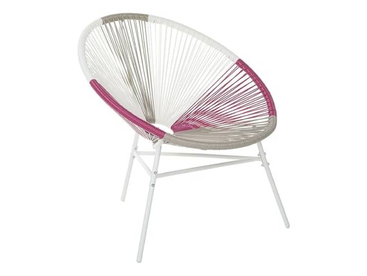 Gartenstuhl mexikanischer Stuhl weiß beige rosa Rattanstuhl Acapulco