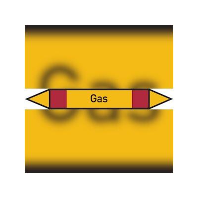 Rohrleitungskennzeichen Gas - 100x15 mm Folie selbstklebend