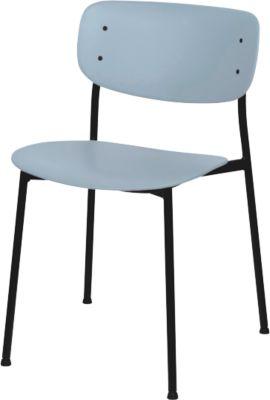 meet by Paperflow Bistrostuhl SOHO, stapelbar, Gestell schwarz, Kunststoff-Sitz blau, 2er-Set