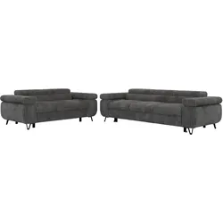 SITZGARNITUR PETERS 2+3 - Grau Cord