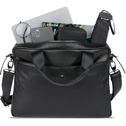 Bugatti Romeo Aktentasche Leder 36 cm Laptopfach (13"), Notebooktasche, Schwarz
