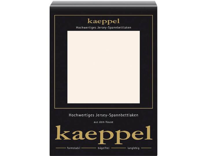 Spannbettlaken KAEPPEL Single Jersey Mako Elasthan , beige (perlmutt), L:200cm, Jersey-Elasthan, Obermaterial: 97% Baumwolle, 3% Elasthan, Bettlaken, Spannbettlaken, aus 97% Baumwolle und 3% Elasthan