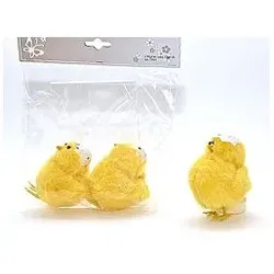 Oster Küken Plüschtiere Dekoration Eier Figur Frühling gelb 2 Stück 75mm