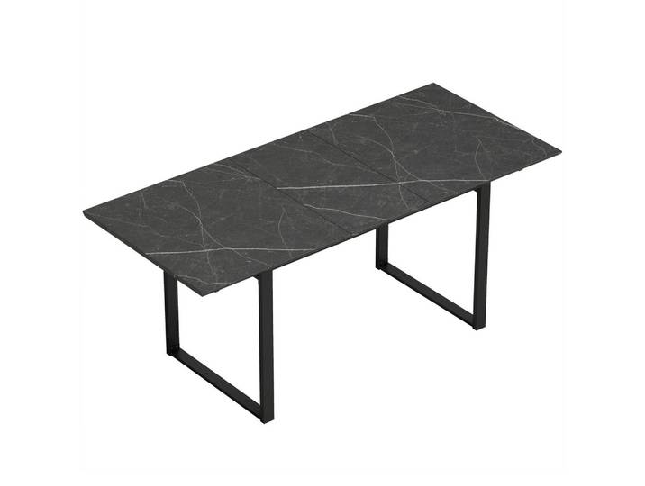 AUSZIEHBARER Esstisch MDF Schwarz