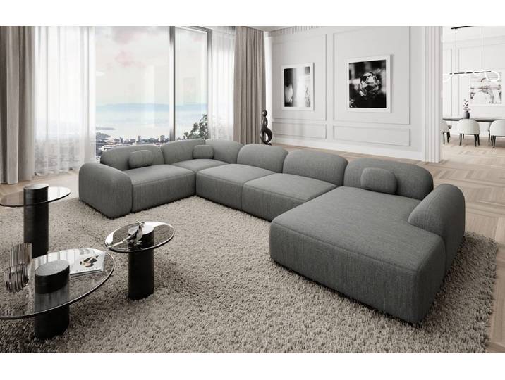 Wohnlandschaft Barcelona U-Form aus Stoff