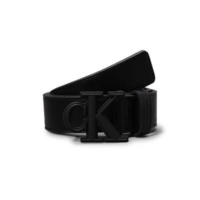 Synthetikgürtel CALVIN KLEIN JEANS "CK BUCKLE BELT", Jungen, Gr. L/XL, schwarz, Kunstfaser, unifarben, Gürtel, mit Logodruck