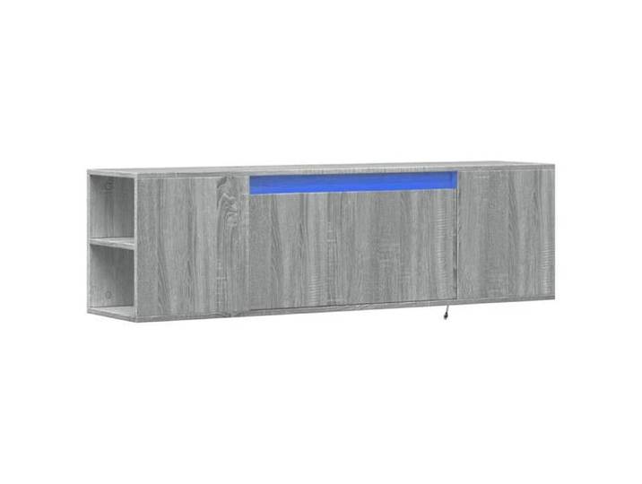 En soldes - Armoire TV à éclairage LED Buffet Salon Meuble TV mural Moderne sonoma gris 135x31x39 5cm 8_3474455