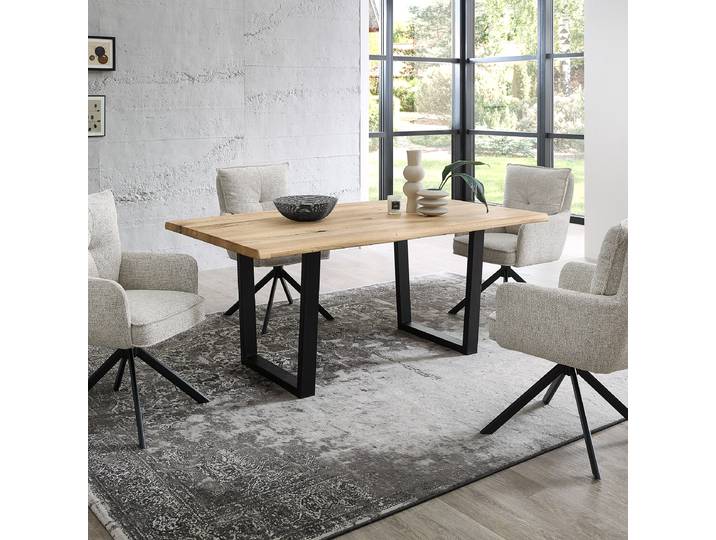 Esstisch KANTARA mit Massivholzplatte 180cm Braun