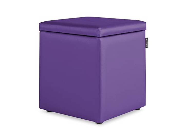 Happers Hocker mit Stauraum aus Kunstleder Lila für das Wohnzimmer oder Schlafzimmer