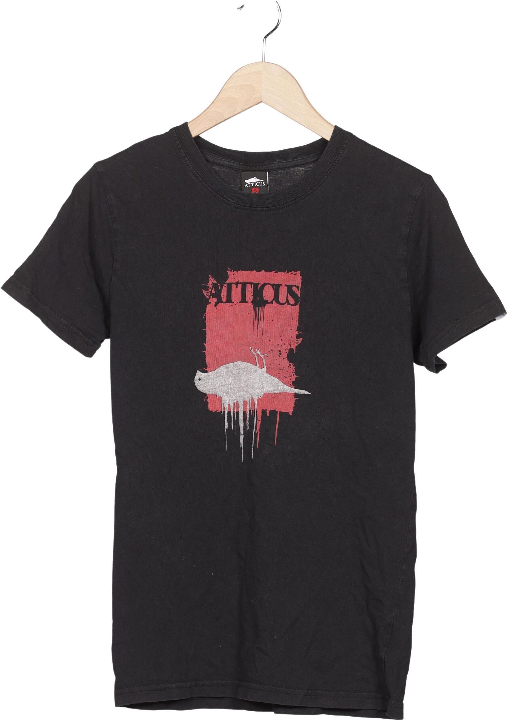 Atticus Herren T-Shirt, Schwarz, Gr. S, Baumwolle - Second Hand
