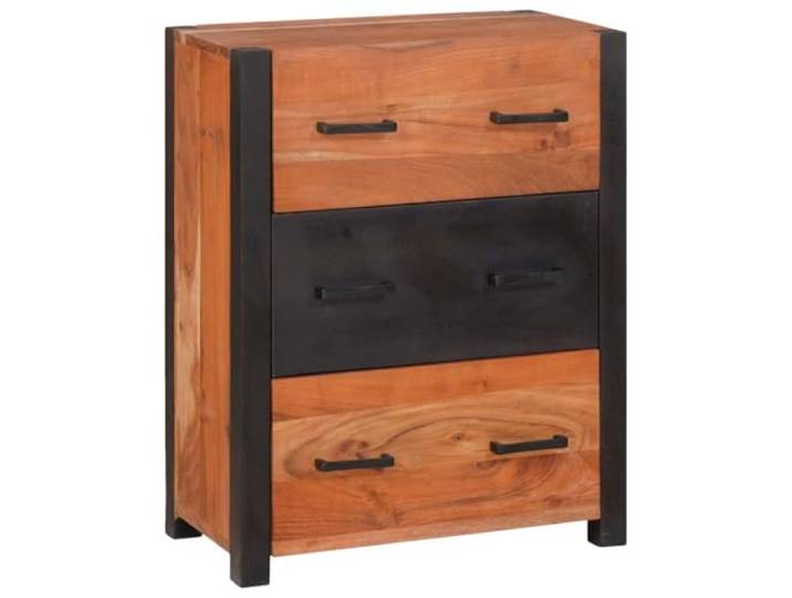 GKMBCVDFR Sideboard 3 pcs Braun 110 x 30 x 75 cm Massivholz Akazie D-Griffe, Schubladen, Modernes Design, Vielseitig für Esszimmer und Flur, Pflegeleicht