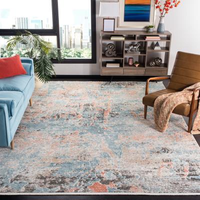 SAFAVIEH Shivan Modern & Contemporary Abstract Blue/Ivory Rug