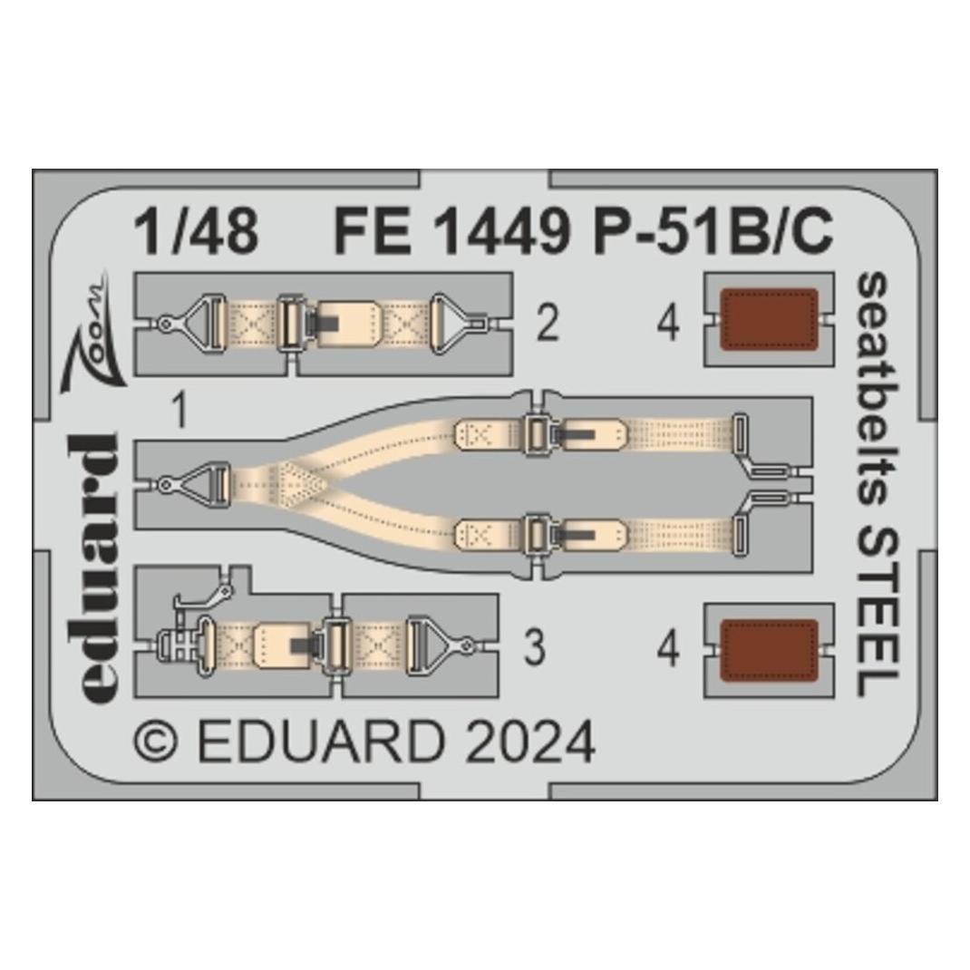 Eduard P-51B/C seatbelts STEEL (FE1449)