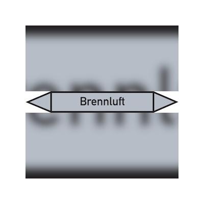 Rohrleitungskennzeichen Brennluft - 187x26 mm Folie selbstklebend