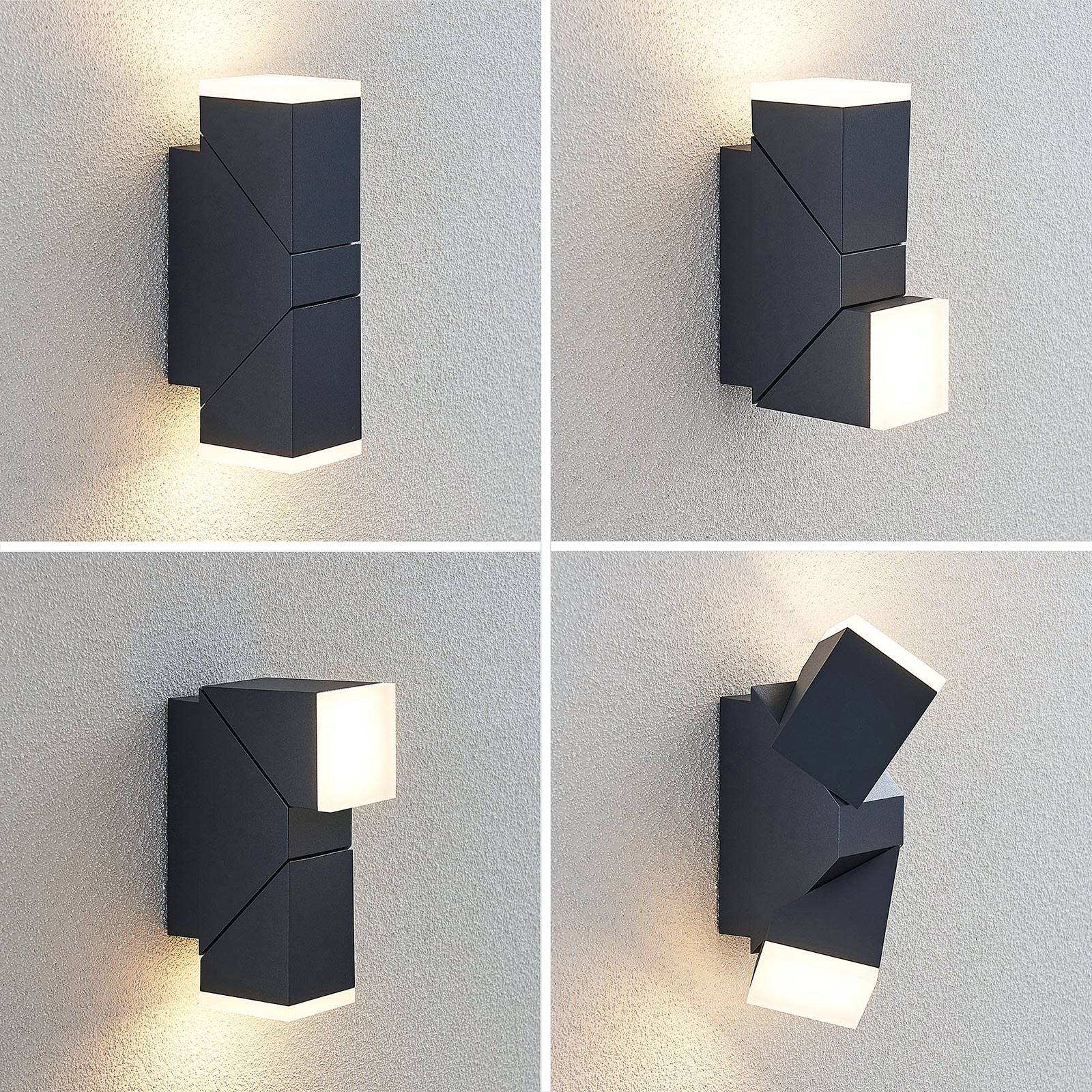LED Aussenwandleuchte Sally Lindby, schwarz, Aluminium, Modern, LED Wandleuchte außen