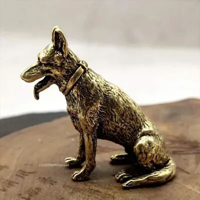 ModernMart Lucky Feng Shui Dog Statue Brass Guardian Puppy Fortune Decor Lucky Feng Shui Dog Statue Brass Guardian Puppy Fortune Decor