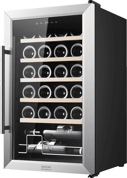Vinoteca - Cecotec Bolero GrandSommelier 2450 Inox Compressor, 24 botellas, Compresor, 5-18 ºC, 45 dB, Panel táctil, Luz LED,
