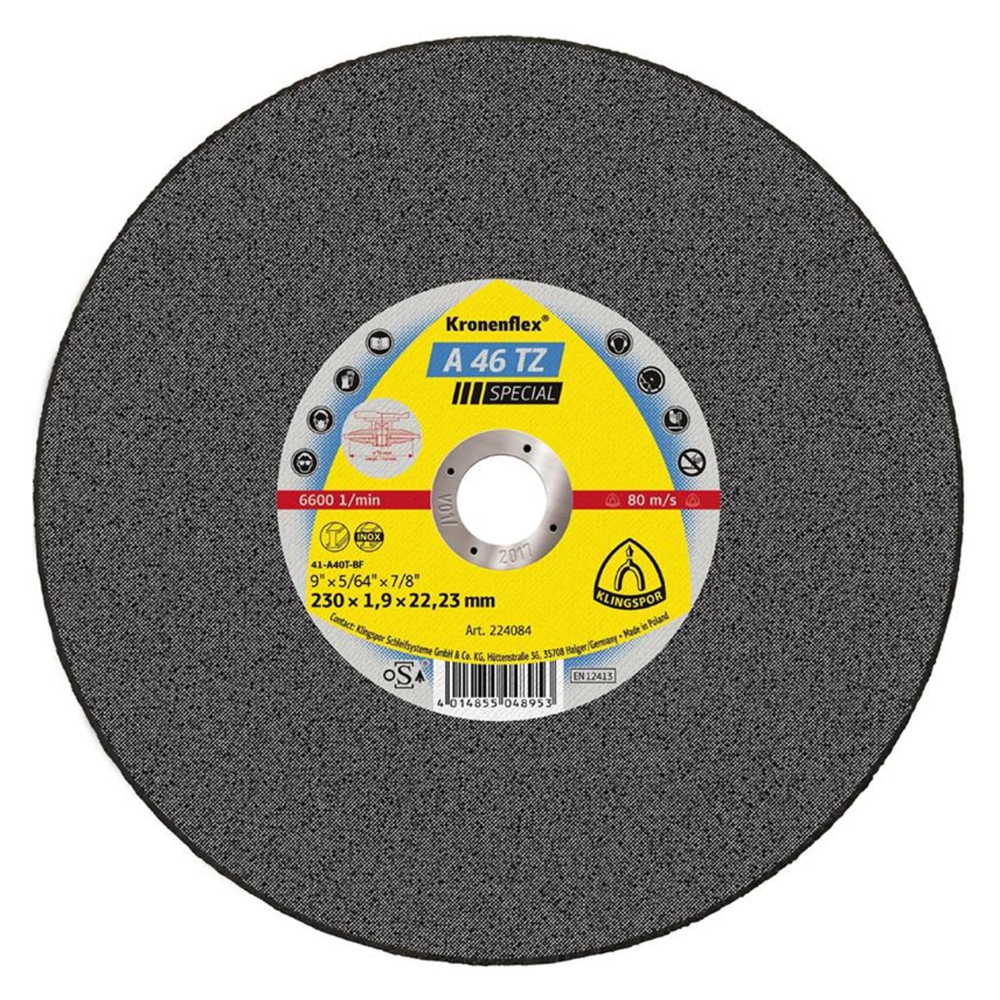 Klingspor Trennscheibe INOX A 46 TZ Spezial Ø 230x22,23 mm (224084)