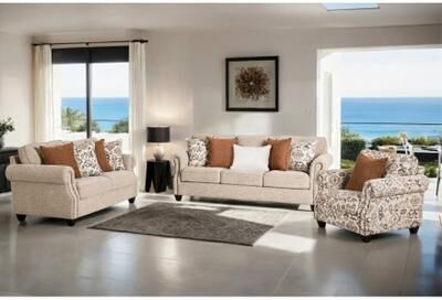 Furniture of America Mootle 3-Piece Taupe Kiln-Dried Wooden Frame Sofa Set with Pillows