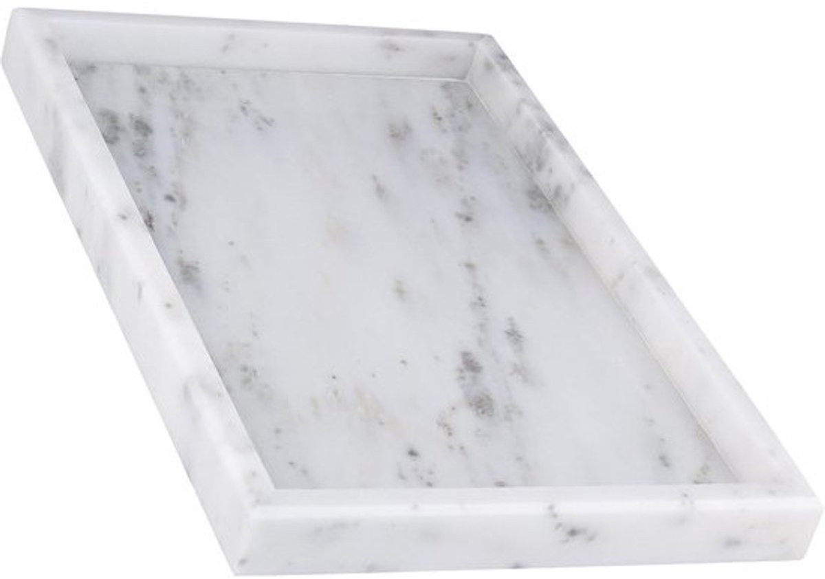 Rechthoekig Marmeren Dienblad - Decoratieve Opbergbak voor Badkamer en Salontafel - 30 x 20 cm