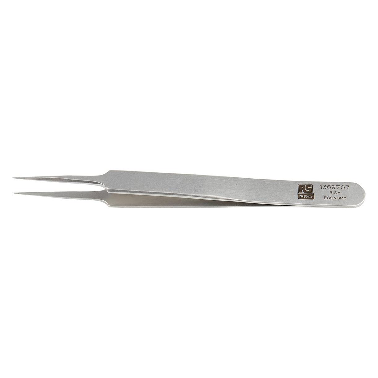 RS PRO Edelstahl Pinzette Säurebeständig, Spitze Extrafein, 110 mm (1369707)