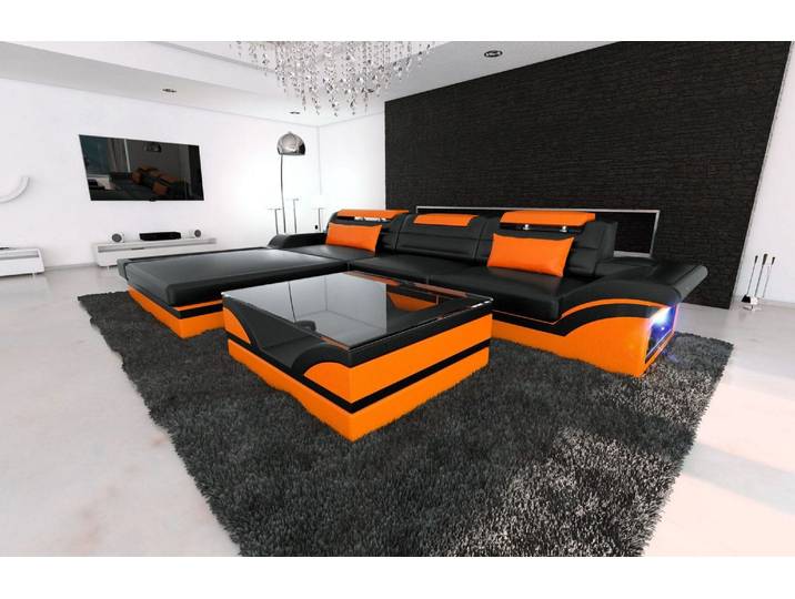 Ecksofa Parma L-Form in Leder